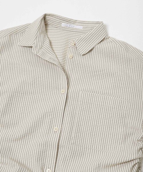 KBF(ケイビーエフ)の「サイドドロストサッカーシャツ(シャツ/ブラウス・レディース・IVO×BLUE/BEIGE×BLK/BLUE×OFF・One)」の21枚目の写真