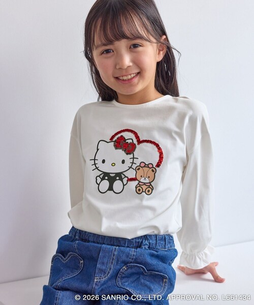 ROPE' PICNIC(ロペピクニック)の「【KIDS/キッズ】【ROPE' PICNIC×ハローキティ】スパンコールロングスリーブTシャツ(Tシャツ/カットソー・キッズ・ホワイト系/ピンク・L/M/S)」の19枚目の写真