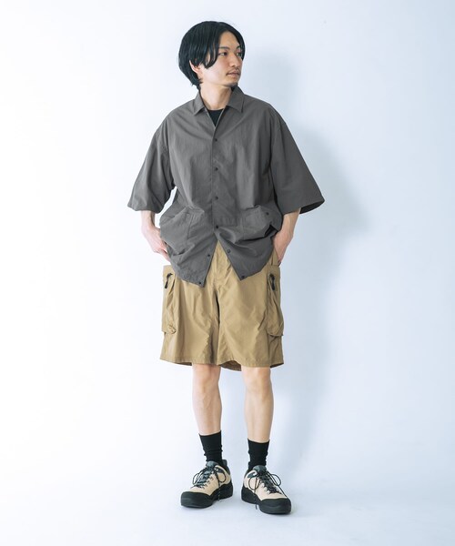 EKAL（エカル）の「『撥水/UVカット/UR TECH』ナイロンタッサーショートスリーブシャツ（シャツ/ブラウス・メンズ・レイクサンリーフ/イエロー/ネイビー/グラファイト/レイクブルー・M/L）」の16枚目の写真