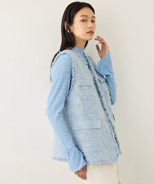 ROPE'（ロペ）の「ツイードVネックジレ（ベスト・レディース・キナリ系/サックス・F）」の16枚目の写真