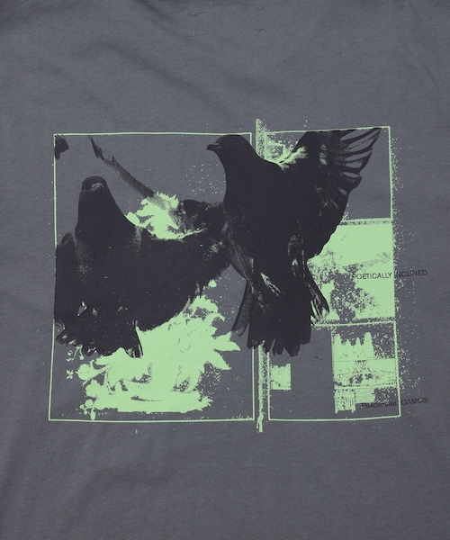 ADAM ET ROPE'(アダムエロペ)の「【OAMC PEACEMAKER/オーエーエムシー ピースメーカー】Regular Tee Birds Print(Tシャツ/カットソー・メンズ・チャコール・L)」の10枚目の写真