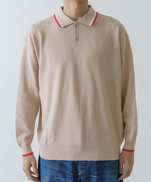 URBAN RESEARCH(アーバンリサーチ)の「URBAN RESEARCH iD カノコオーバーニットポロ ロングスリーブ(ポロシャツ・メンズ・BEIGE/BLACK/RED/MINT・M/L)」の9枚目の写真