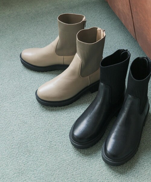 URBAN RESEARCH DOORS（アーバンリサーチドアーズ）の「ニットドッキングブーツ（ブーツ・レディース・BEIGE/BLACK・36/37/38）」の20枚目の写真