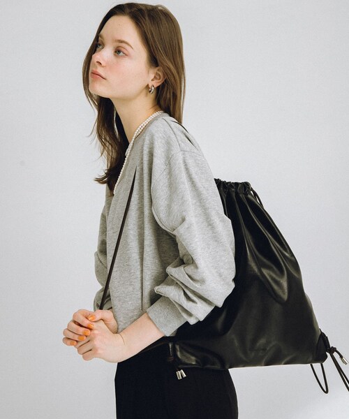 URBAN RESEARCH Sonny Label（アーバンリサーチサニーレーベル）の「エンボスロゴナップサック（バックパック/リュック・レディース・ブラック/アイボリー・one）」の14枚目の写真