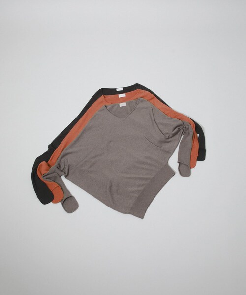 LAATO（ラート）の「square knit pullover（ニット/セーター・レディース・ネズミ/チョコレート/フラミンゴ・Free）」の5枚目の写真