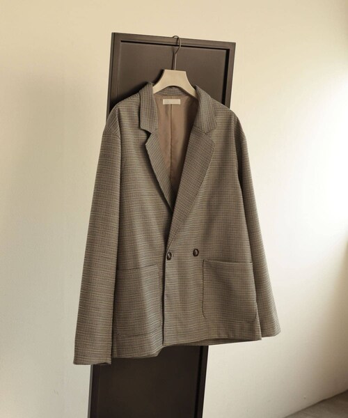 SENSE OF PLACE by URBAN RESEARCH（センスオブプレイスバイアーバンリサーチ）の「チェックダブルルーズジャケット（テーラードジャケット・メンズ・BEG×KHK・M/L）」の11枚目の写真