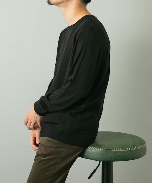 URBAN RESEARCH ROSSO（アーバンリサーチロッソ）の「『一部WEB限定カラー』『XLサイズあり』『UR TECH』ハイゲージクルーネックニット（ニット/セーター・メンズ・GRAY/BEIGE/NAVY/BLACK/L.BROWN・M/L/XL）」の12枚目の写真