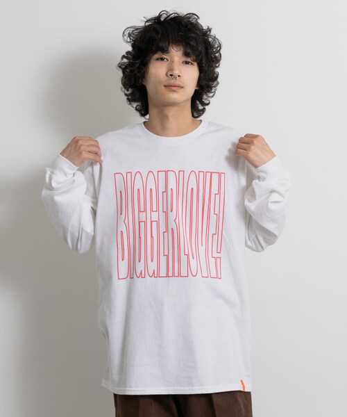 THE GOODLAND MARKET（ザグッドランドマーケット）の「TONY　Bigger Love LS Pocket Tee（Tシャツ/カットソー・メンズ・WHT/BURGUNDY・L）」の5枚目の写真