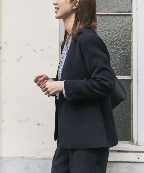 URBAN RESEARCH DOORS（アーバンリサーチドアーズ）の「ノーカラージャケット（その他アウター・レディース・NAVY/BLACK・Free）」の15枚目の写真