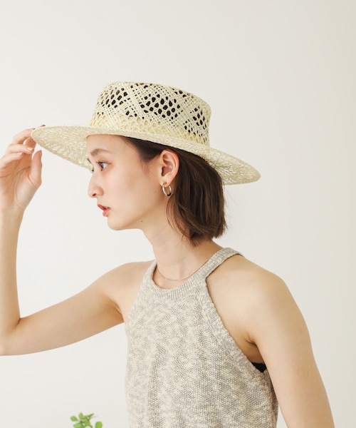 SENSE OF PLACE by URBAN RESEARCH(センスオブプレイスバイアーバンリサーチ)の「スカシアミハット(キャップ・レディース・BROWN/IVORY/BLACK・One)」の1枚目の写真