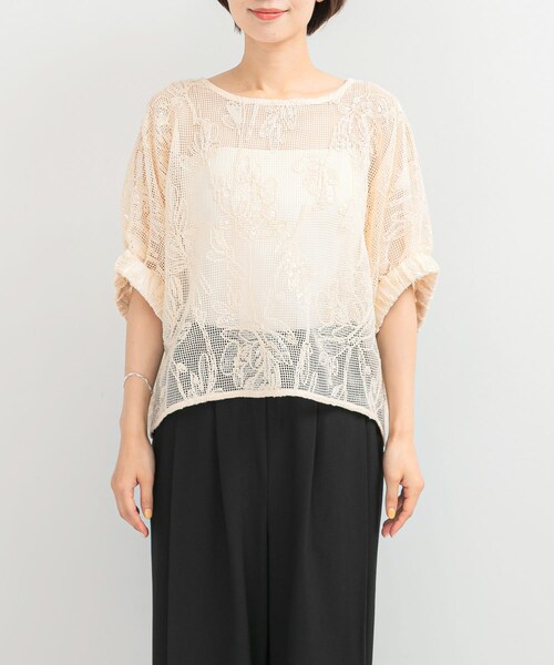 URBAN RESEARCH ROSSO（アーバンリサーチロッソ）の「TORRAZZO DONNA　Botanical pattern spangle blouse（シャツ/ブラウス・レディース・BLACK/IVORY・FREE）」の7枚目の写真