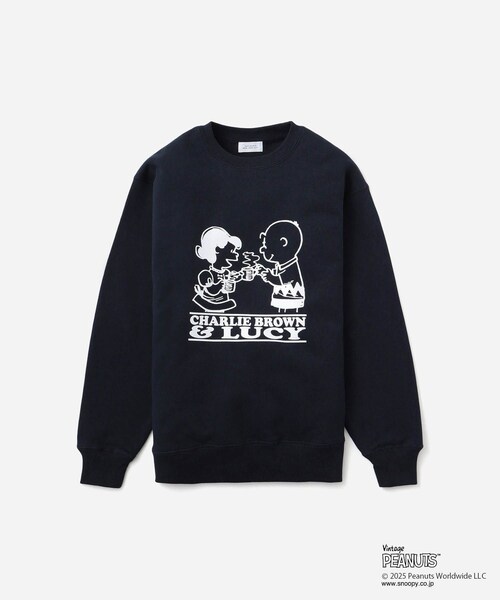 Saturdays NYC(サタデーズ ニューヨークシティ )の「PEANUTS xSaturdays NYC Cafetime Crew Sweatshirt(スウェット・レディース・ネイビー・L/M/XL)」の3枚目の写真