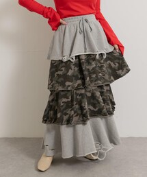 THE GOODLAND MARKET | neith.tokyo　Sweat Tiered Skirt-Camo(スカート)