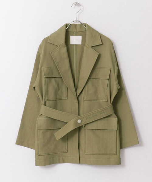 KBF（ケイビーエフ）の「KBF+　ミリタリーテーラードジャケット（ミリタリージャケット・レディース・KHAKI/OFF・one）」の13枚目の写真