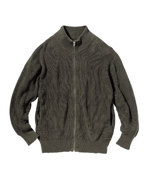 nissen（ニッセン）の「綿１００％ジップアップニットブルゾン（ニット/セーター・メンズ・黒/チャコールグレー・M/L/LL/3L/4L/5L/6L/8L/10L）」の13枚目の写真