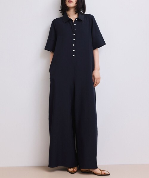 ADAM ET ROPE'（アダムエロペ）の「【WEB限定】・【定番】ポロシャツオールインワン（つなぎ/オールインワン・レディース・ブラック/ダークブラウン/ネイビー・36/38）」の18枚目の写真