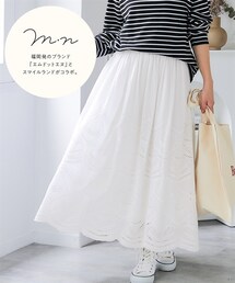 SMILE LAND | ＜大きいサイズ＞綿100％パネルスカラ刺しゅうスカート(スカート)