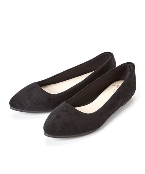 nissen（ニッセン）の「【ゆったり幅広】やわらかフラットパンプス（ワイズ４Ｅ）（パンプス・メンズ・黒(スエード調)/グレー(スエード調)/ネイビー(スエード調)/レオパード(スエード調)/オーク(スエード調)/バイオレット/ブラウン(クロコ型押し)/チェック柄/ツイード/黒(キルティング柄)/黒(スムース)/【移行済】シャンパンゴールドグリッタ/黒(エナメル調)/グレージュ(エナメル調)/ネイビーデニム/シルバー(グリッター)/ラベンダー(スエード調)/ブルー(スエード調)/グレーヘンプ(生地)/ベージュ(パイソン柄)/ホワイト(スムース)/キャメル(メッシュ型押し)/イエロー(スムース)/オリーブ(スエード調)/オーク(スムース)/【移行済】グレイッシュブルー(スムース)/グレイッシュブルー(スムース)/【移行済】ベージュ(クロコ型押し)/カーキ(スエード調)/オレンジブラウン(スエード調)/シルバー/アプリコット(スエード調)/パイソン柄/【移行済】アイスグレー(スムース)/チョコブラウン(スエード調)/ピスタチオ(スエード調)/くすみパープル(スエード調)/黒(クロコ型押し)/ブラウン(チェック柄)/アイボリー(スムース)/シャンパンゴールド/黒生地・M=23.0~23.5cm/4E/L=24.0~24.5cm/4E/LL=25.0~25.5cm/4E/3L=26.0~26.5cm/4E）」の6枚目の写真