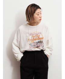 Ungrid | ウォッシュロゴプリントロングスリーブTee(Tシャツ/カットソー)