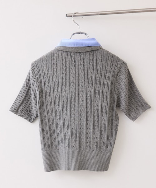 VIS(ビス)の「【POLO BCS】VIS別注ケーブルドッキング衿付きカーディガン(カーディガン/ボレロ・レディース・グレー/ベージュ/ネイビー・F)」の6枚目の写真