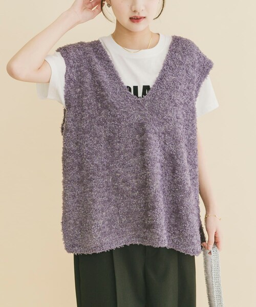 ITEMS URBANRESEARCH(アイテムズ アーバンリサーチ)の「リボンヤーンベスト(ニット/セーター・レディース・OFF/BLK/CHA・Free)」の18枚目の写真