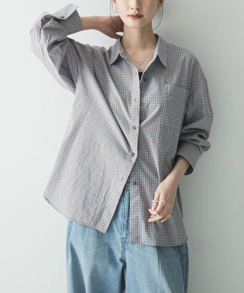 URBAN RESEARCH(アーバンリサーチ)の「『別注』PICCA×URBAN RESEARCH レギュラーカラールーズシャツ(シャツ/ブラウス・レディース・CHECK/STRIPE・Free)」の5枚目の写真