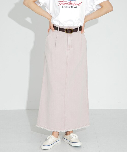 URBAN RESEARCH Sonny Label（アーバンリサーチサニーレーベル）の「コットンツイルタックナロースカート（スカート・レディース・ピンク/グレージュ・36/38）」の20枚目の写真