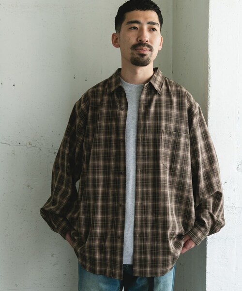 URBAN RESEARCH DOORS（アーバンリサーチドアーズ）の「オンブレチェックレギュラーカラーシャツ（シャツ/ブラウス・メンズ・BRN CHECK/BLK CHECK・M/L）」の10枚目の写真