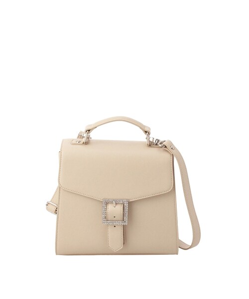 EATME（イートミー）の「ビジューバックルフラップショルダーバッグ（ショルダーバッグ・レディース・ブラック/ベージュ・F）」の4枚目の写真