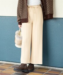 nissen | 大きいサイズ フェイクスウェードプリーツパンツ（ゆったりヒップ）(パンツ)