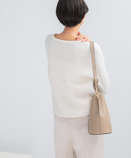 URBAN RESEARCH ROSSO（アーバンリサーチロッソ）の「ダイヤ柄編ラメミックスニット（ニット/セーター・レディース・OFF WHITE/BABY PINK/SILVER・Free）」の6枚目の写真