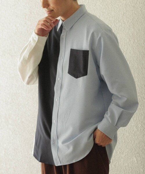 ITEMS URBANRESEARCH（アイテムズ アーバンリサーチ）の「Vertical Switch 長袖シャツ（シャツ/ブラウス・メンズ・BLU/WHT/GRY・M/L）」の4枚目の写真