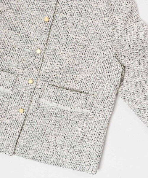 URBAN RESEARCH（アーバンリサーチ）の「ツイードノーカラージャケット（ノーカラージャケット・レディース・OFF MIX/BLACK MIX・FREE）」の12枚目の写真