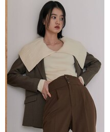 LAGUNAMOON | ビッグカラーリブニットプルオーバー(ニット/セーター)