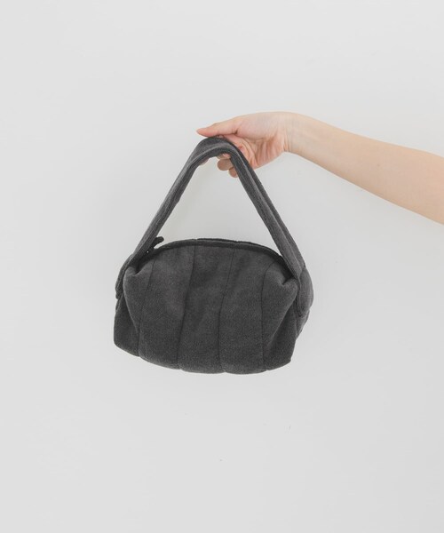 KBF（ケイビーエフ）の「パイルミニBAG（ハンドバッグ・レディース・CHARCOAL/PINK・One）」の4枚目の写真