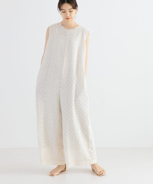 URBAN RESEARCH（アーバンリサーチ）の「Square Lace オールインワン（サロペット/オーバーオール・レディース・ブラック/オフ・S）」の8枚目の写真