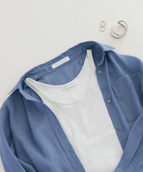 URBAN RESEARCH（アーバンリサーチ）の「『MADE IN JAPAN』リブタンクトップ（タンクトップ・レディース・SILVER/WHITE/BLUE GRAY/CHARCOAL・FREE）」の4枚目の写真