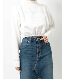 EVRIS | ハイネッククロップドスウェットトップス【セットアップ着用可能】(スウェット)