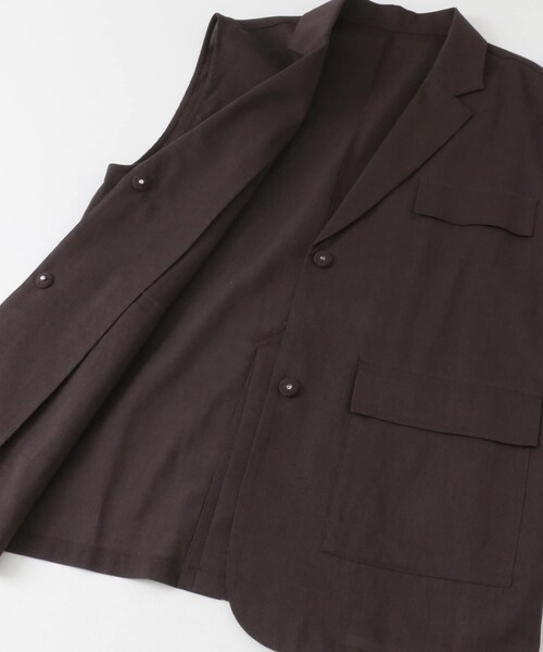 KBF（ケイビーエフ）の「ミリタリーシアーベスト（テーラードジャケット・レディース・D.BROWN/L.BEIGE/BISCUIT・one）」の14枚目の写真