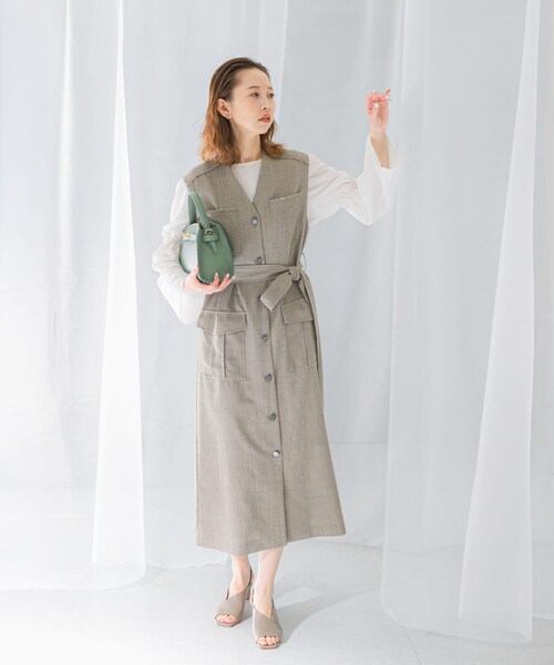 URBAN RESEARCH ROSSO（アーバンリサーチロッソ）の「シャーリングベルスリーブブラウス（シャツ/ブラウス・レディース・orange/white・FREE）」の9枚目の写真