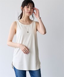 nissen | 綿１００％フライス素材フィッシュテールタンクトップ(キャミソール)
