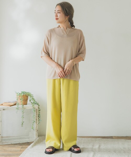 ITEMS URBANRESEARCH（アイテムズ アーバンリサーチ）の「ポロニットTシャツ（ポロシャツ・レディース・BLU/BEG/CHA・FREE）」の15枚目の写真