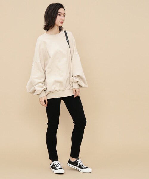 ADAM ET ROPE'(アダムエロペ)の「ソリッドスリットレギンス(レギンス/スパッツ・レディース・ブラック/キナリ/キャメル/ライトグリーン・F)」の6枚目の写真