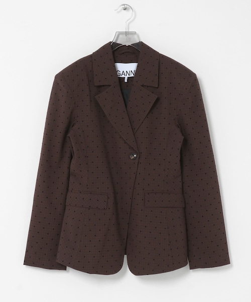 URBAN RESEARCH（アーバンリサーチ）の「GANNI　FLOCKCHECK SUITING BLAZER（テーラードジャケット・レディース・C COFFEE・36）」の5枚目の写真
