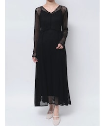 LAGUNAMOON | オープンワークパターンニットワンピース(ワンピース)