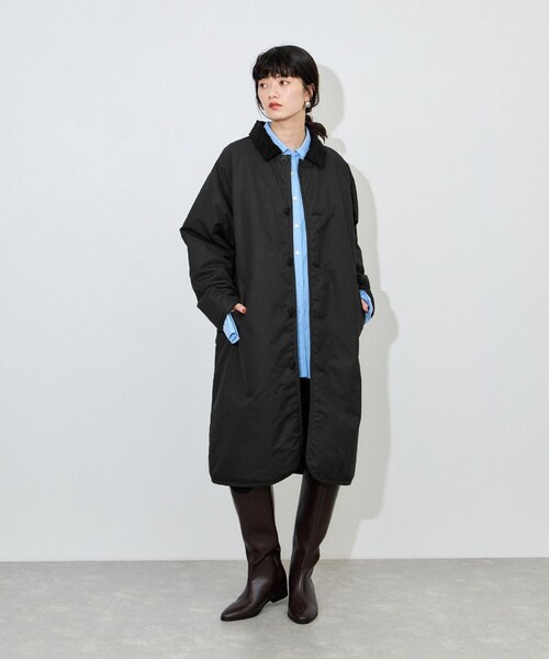 ADAM ET ROPE'(アダムエロペ)の「【LAVENHAM for ADAM ET ROPE'】別注 CHANTRY(ナイロンジャケット・レディース・ブラック/ベージュ・F)」の8枚目の写真