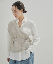 SALON adam et rope' | 【洗える】ノルマンディリネンマルチウェイカーチフ/麻(ストール/ショール)