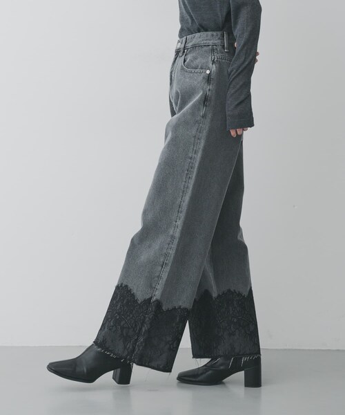 SENSE OF PLACE by URBAN RESEARCH（センスオブプレイスバイアーバンリサーチ）の「レースドッキングデニムパンツ（その他パンツ・レディース・L.INDIGO/GRAY・S/M）」の15枚目の写真