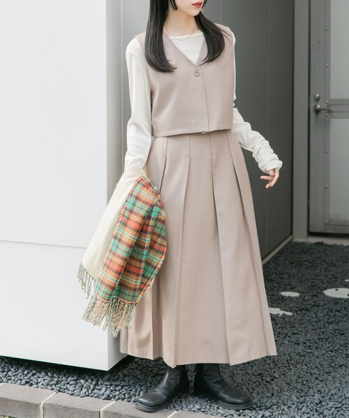 KBF（ケイビーエフ）の「リバーシブルチェックストール（マフラー・レディース・BLUE/BEIGE/BURGUNDY・one）」の17枚目の写真