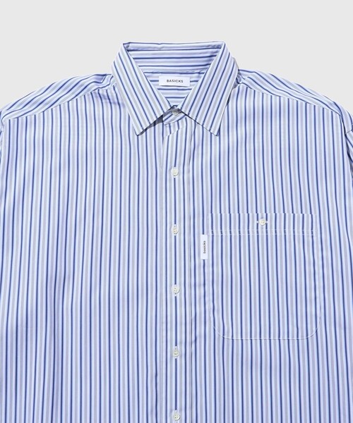 ADAM ET ROPE'(アダムエロペ)の「【BASICKS/ベイシックス】2way Thomas Mason Shirt(シャツ/ブラウス・メンズ・ブルー系/サックス・S)」の4枚目の写真